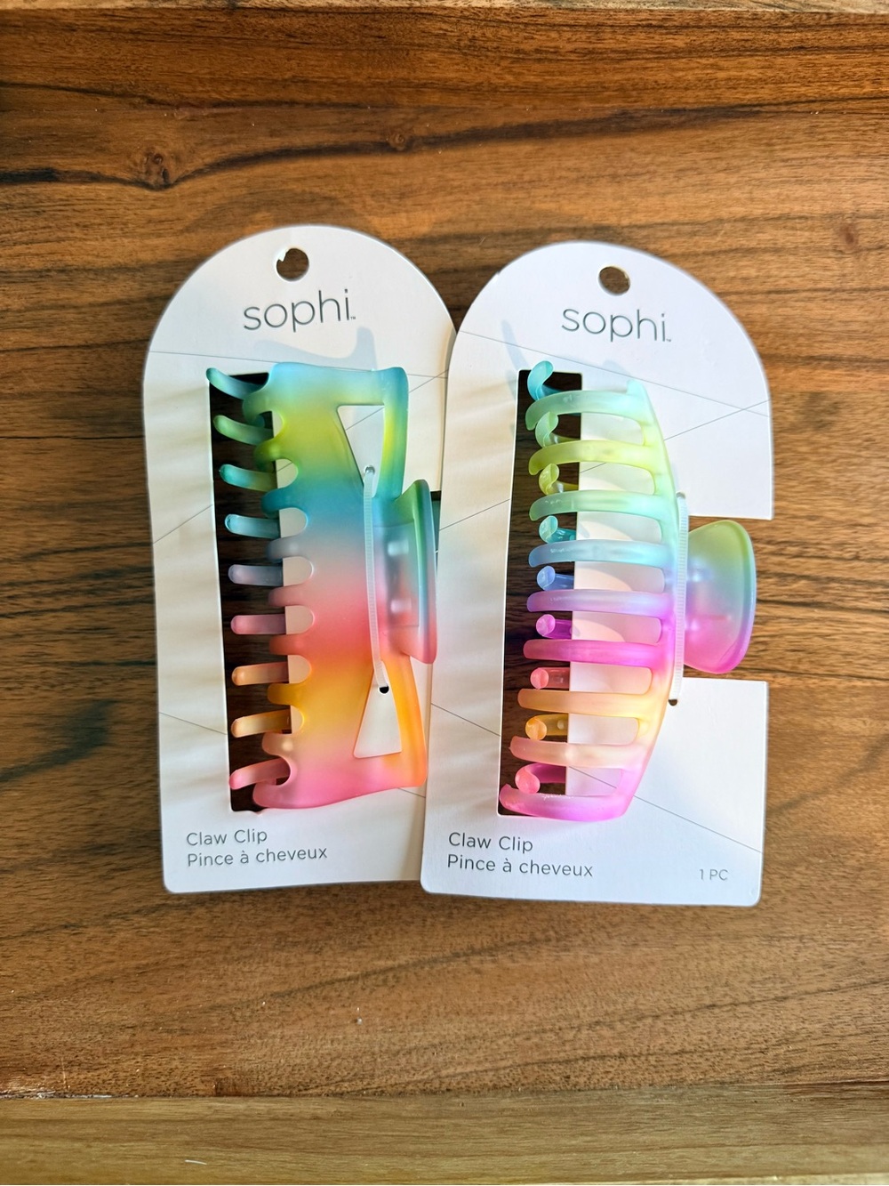 Sophi Rainbow Ombre Claw Hair Clip Set | Brand New